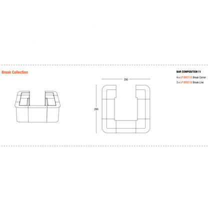 Bartheke / Counter - BREAK LINE - 120 x 75 x H 110 cm