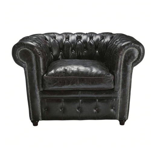 Chesterfield Sessel - schwarz