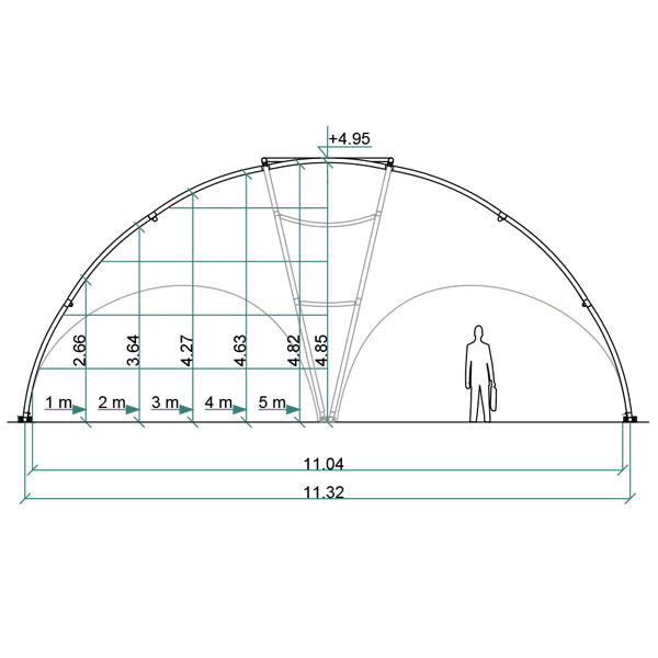 Kuppelzelt Crossover L - 829 x 829 cm | 68 m²