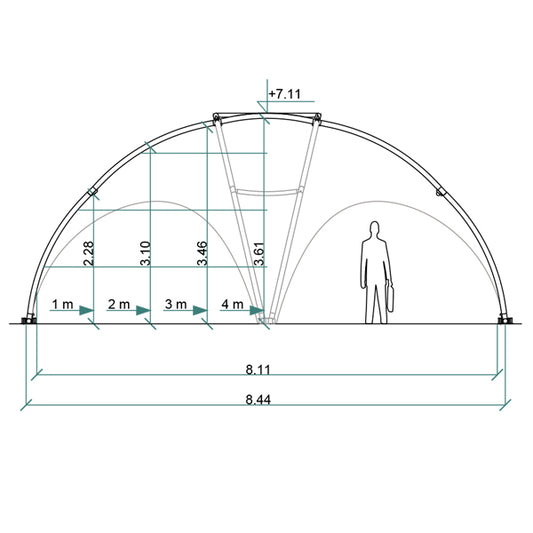 Kuppelzelt Crossover M - 622 x 622 cm  | 38 m²