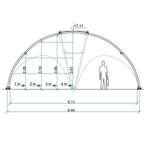 Kuppelzelt Crossover M - 622 x 622 cm  | 38 m²