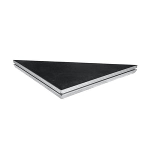 Steckfusspodest - KLEU Alu Rapid 200 x 141 x 141 cm - Dreieck gleichschenkelig - Tischlerplatte schwarz