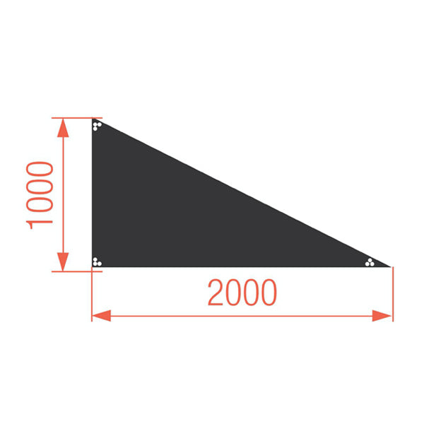 Steckfusspodest - KLEU Alu Rapid 200 x 100 x 223 cm - Dreieck rechts