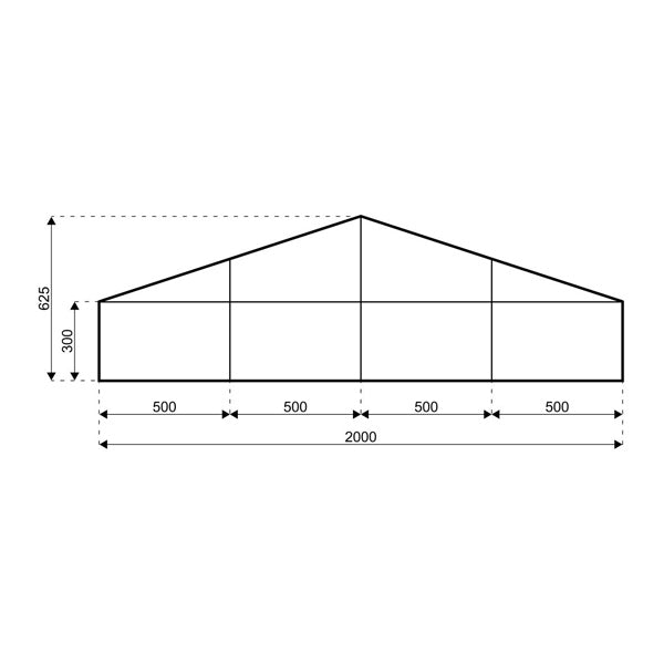 Giebelzelt - 20 Meter