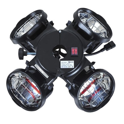 Heizgerät elektrisch - Infrarotstrahler Outsunny 4fach | schwarz - 4 x 500 Watt