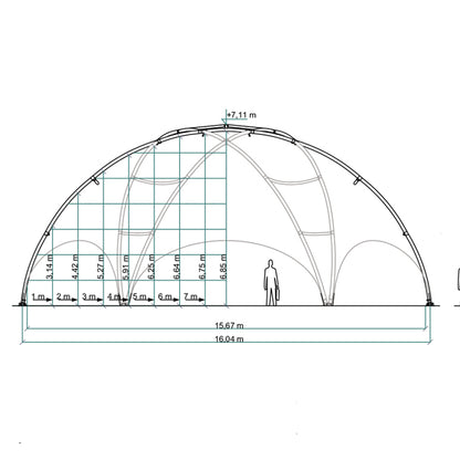 Kuppelzelt Hexadome L - 1.436 x 1.658 cm  | 175 m²