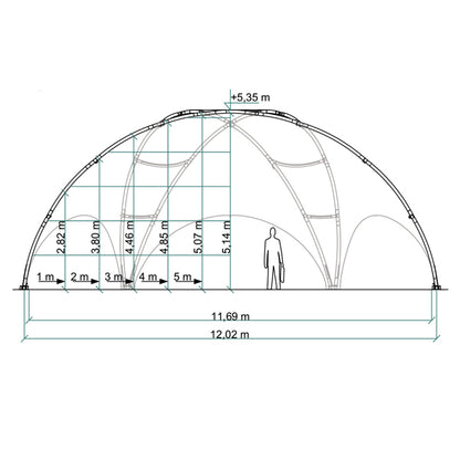Kuppelzelt Hexadome M - 1.080 x 1.243 cm | 100 m²