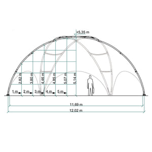 Kuppelzelt Hexadome M - 1.080 x 1.243 cm | 100 m²
