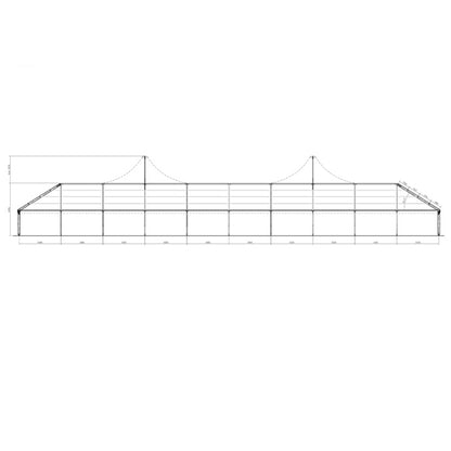Giebelzelt - 20 Meter (2 x Hochpunkt, 2 x Walmabgang)
