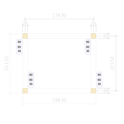 Kassen Container  - L 299 x B 244 x H 259 cm