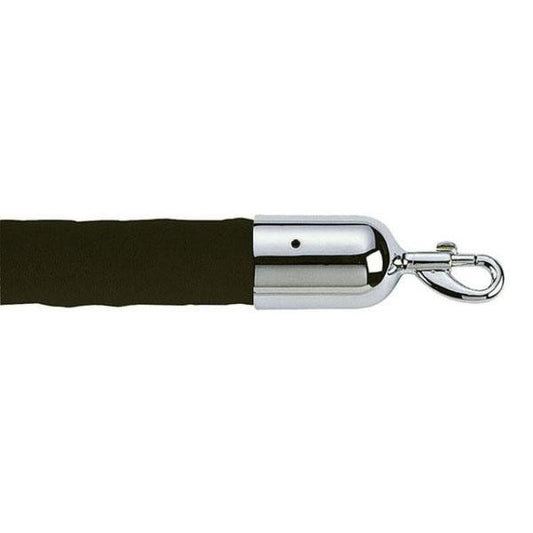 Absperrseil / Kordelseil - chrom / schwarz