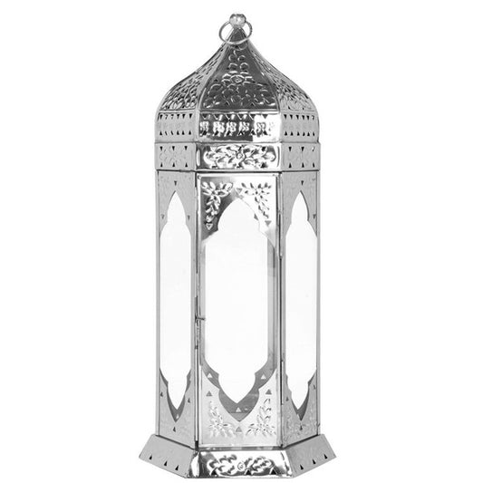 Orientalische Laterne 6-eckig - silber