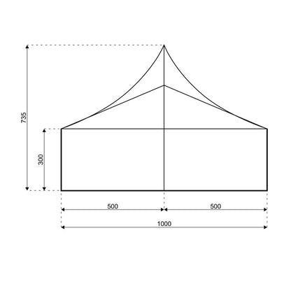 Pagodenzelt - 10 x 10 Meter