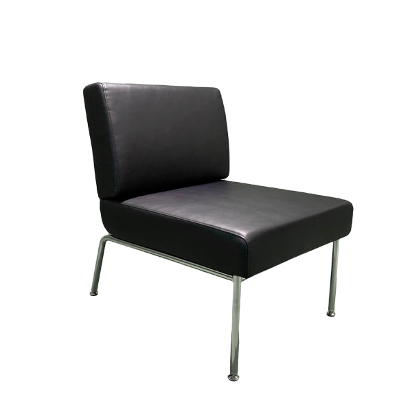 Loungesessel - Leder - schwarz