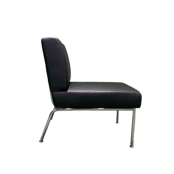 Loungesessel - Leder - schwarz