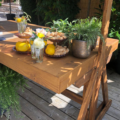 Marktstand aus Holz - Dach anthrazit