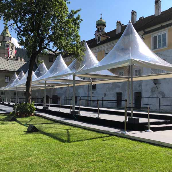 Pagodenzelt transparent - 5 x 5 Meter