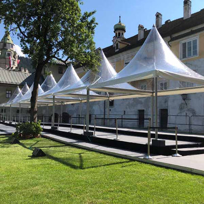 Pagodenzelt transparent - 5 x 5 Meter