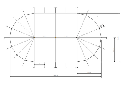 Sailcloth Zelt "Silhouette" - 14 x 26 Meter