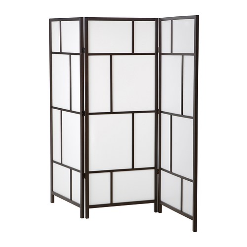 Raumteiler 3 Flügel - H 185 x B 216 cm - weiß/schwarz