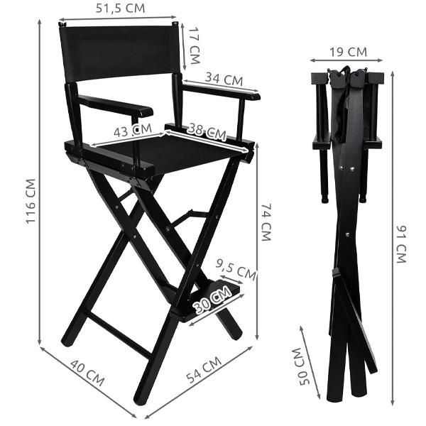 Regie- Make-up Stuhl "SIDNEY" - weiß