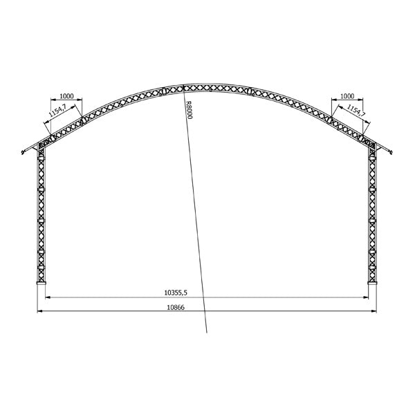 Rundbogenbühne 10 x 6 Meter