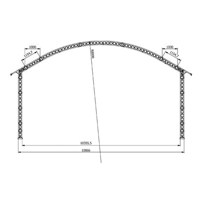 Rundbogenbühne 10 x 6 Meter
