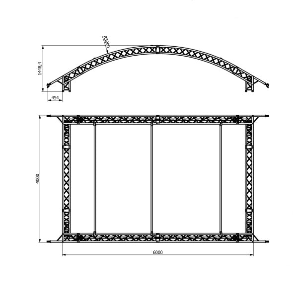 Rundbogenbühne 6 x 4 Meter