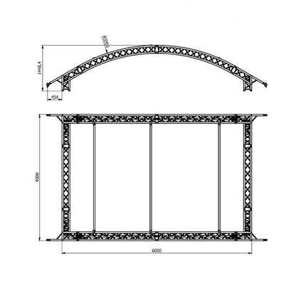 Rundbogenbühne 6 x 4 Meter