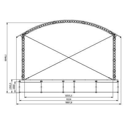 Rundbogenbühne 8 x 6 Meter