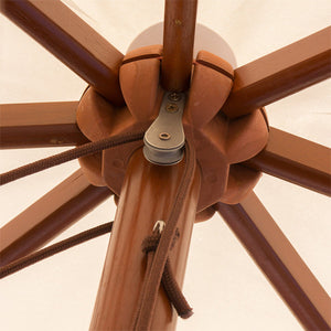 Sonnenschirm - 400 x 400 cm - naturweiß - Holz