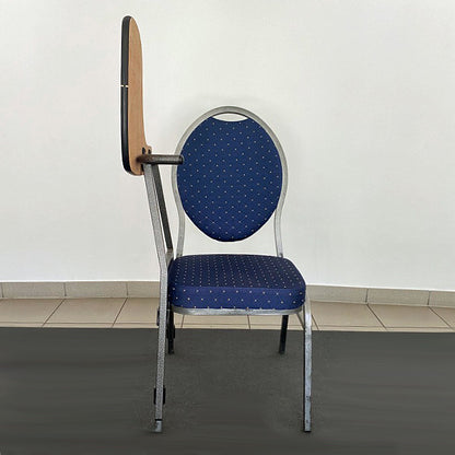 Bankettstuhl mit Schreibauflage blau