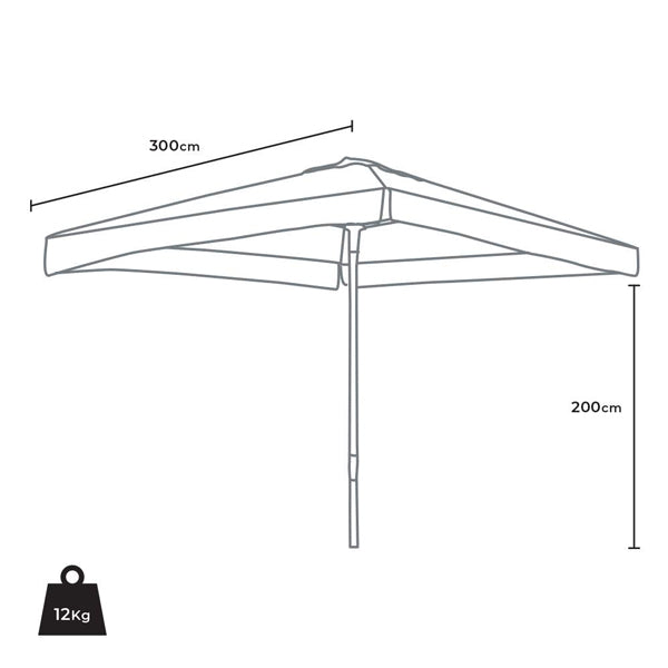 Sonnenschirm - 300 x 300 cm - weiss