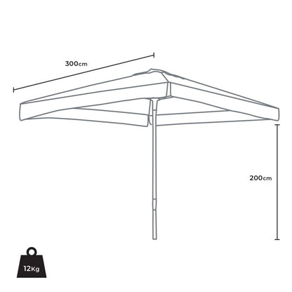 Sonnenschirm - 300 x 300 cm - weiss