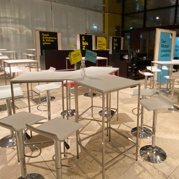 Stehtisch / Hochtisch "Star" - 178 x 155 x H 105 cm - weiss