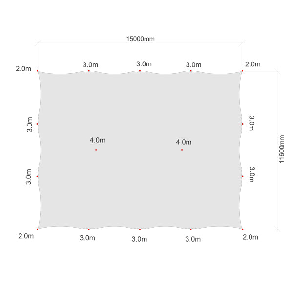 Stretch Zelt - 15 x 11,6 Meter