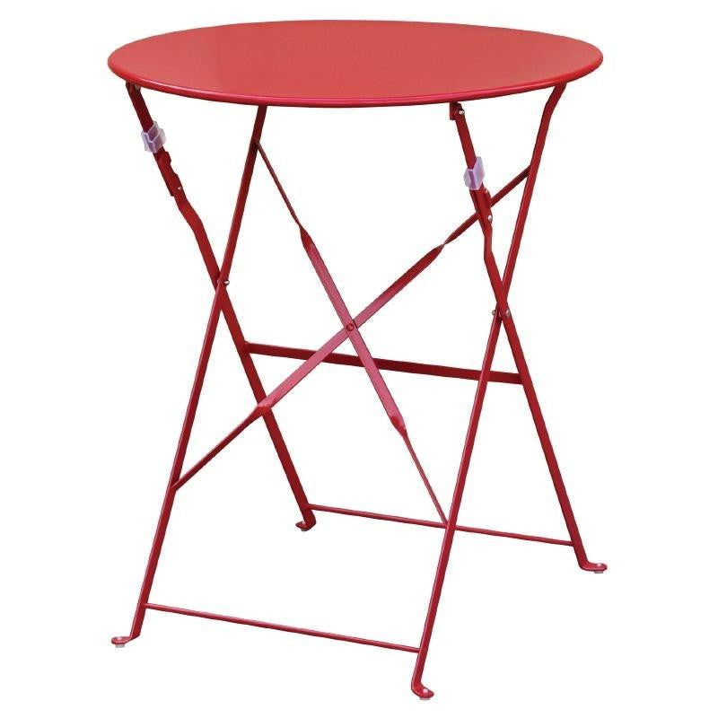 Gartentisch rot - Ø 60 cm - klappbar