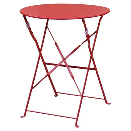 Gartentisch rot - Ø 60 cm - klappbar