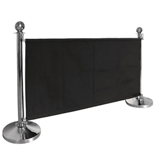 Absperrbanner Set - schwarz / chrom glänzend