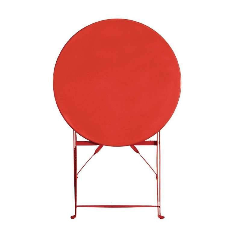 Gartentisch rot - Ø 60 cm - klappbar
