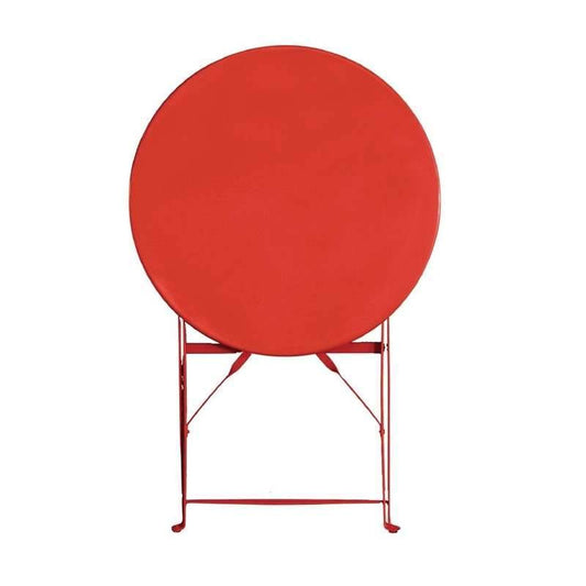 Gartentisch rot - Ø 60 cm - klappbar