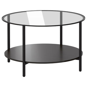 Loungetisch - Ø 75 cm - glas schwarz